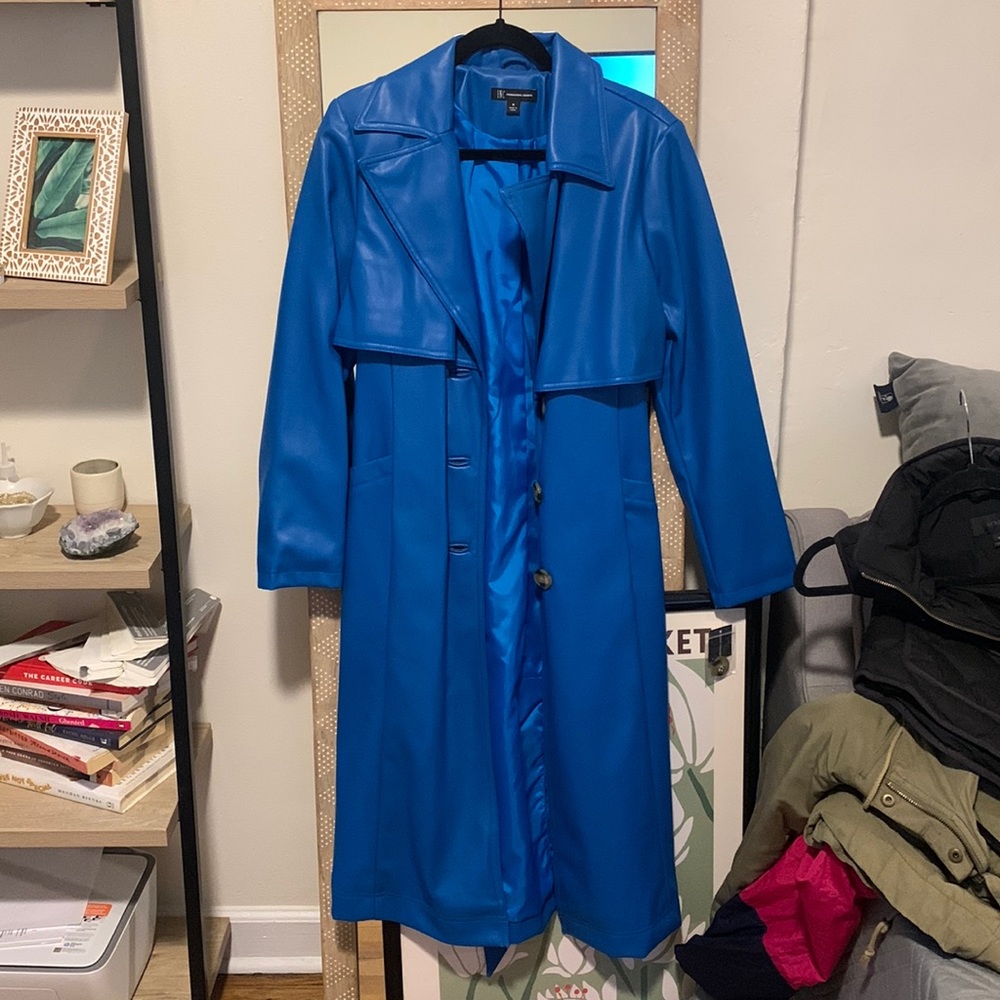Faux leather trench